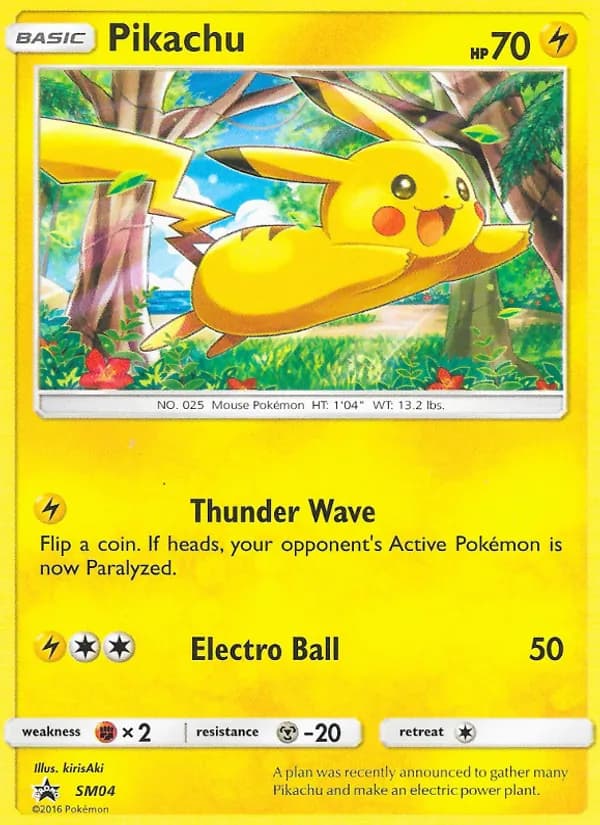 Pikachu card in English
