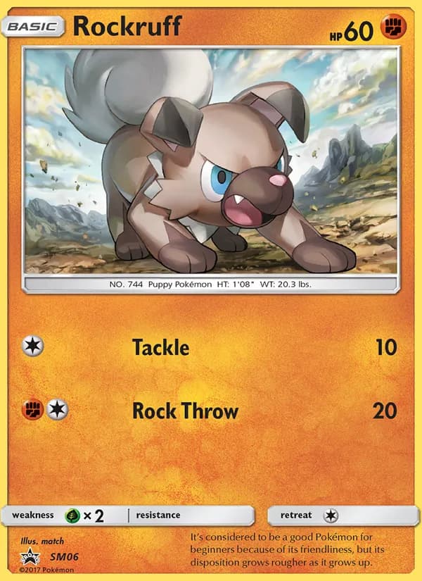 Rockruff card in English