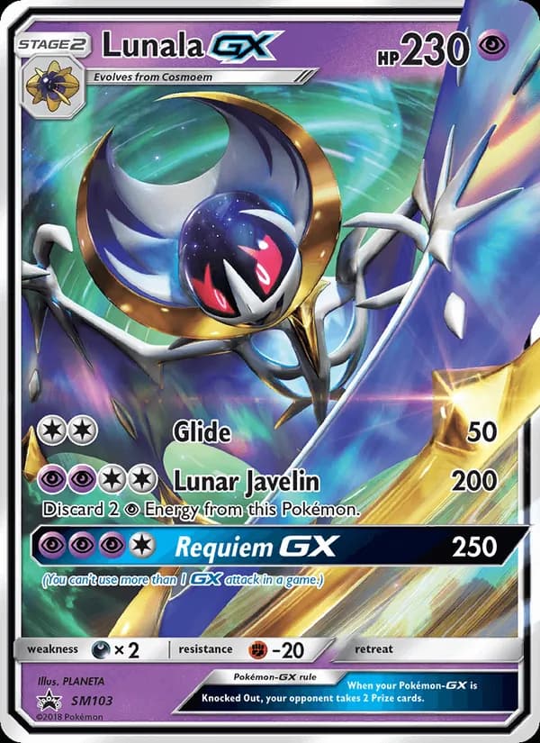 Lunala GX card in English