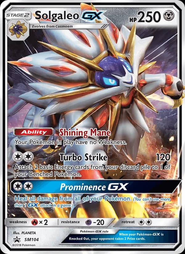 Solgaleo GX card in English