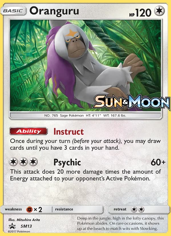 Oranguru card in English