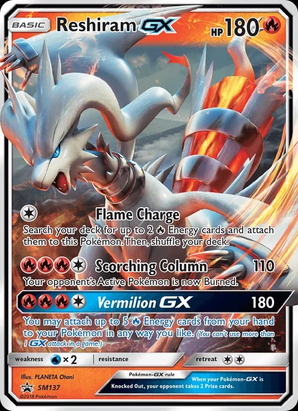 Reshiram GX card in English