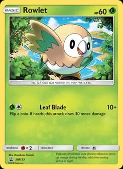 Rowlet card in English