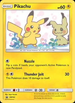 Pikachu card in English