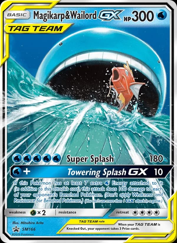 Magikarp & Wailord GX card in English