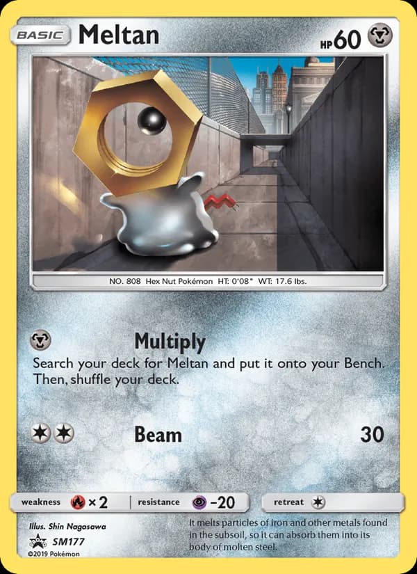 Meltan card in English