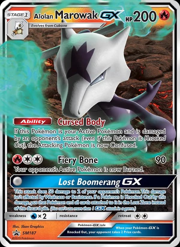 Alolan Marowak GX card in English
