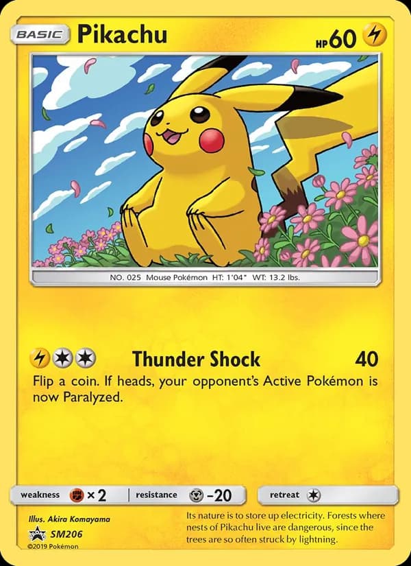 Pikachu card in English