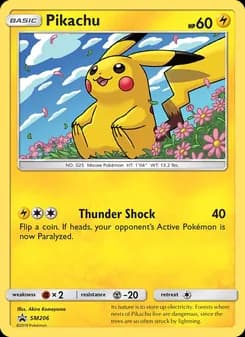 Pikachu card in English