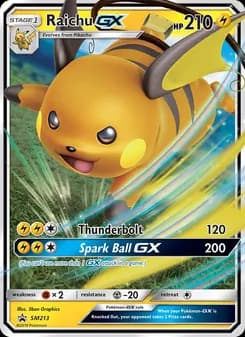 Raichu GX card in English