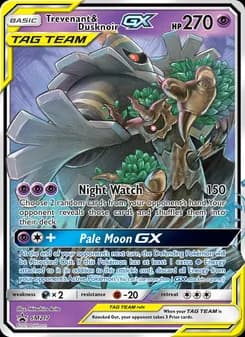 Trevenant & Dusknoir GX card in English
