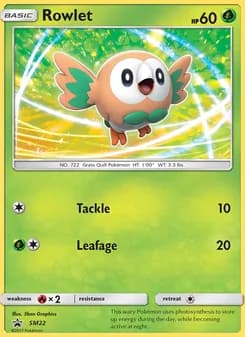 Rowlet card in English