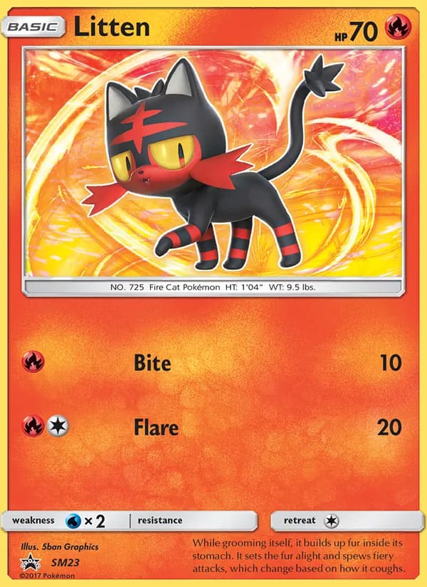 Litten card in English