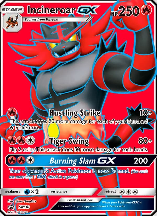 Incineroar GX card in English