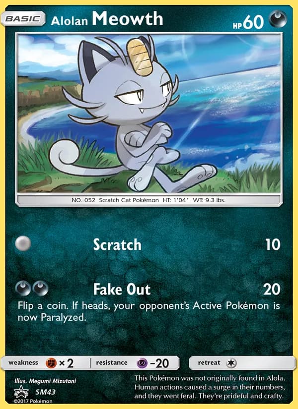 Alolan Meowth card in English
