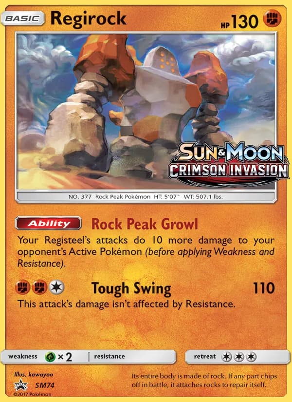 Regirock card in English