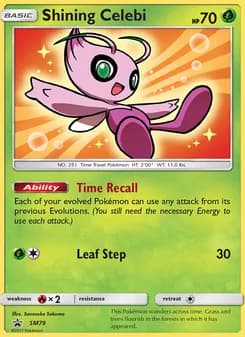 Shining Celebi card in English