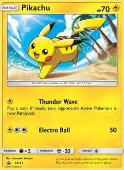 Pikachu card in English