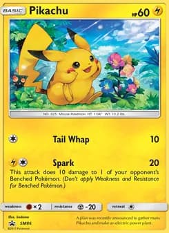 Pikachu card in English