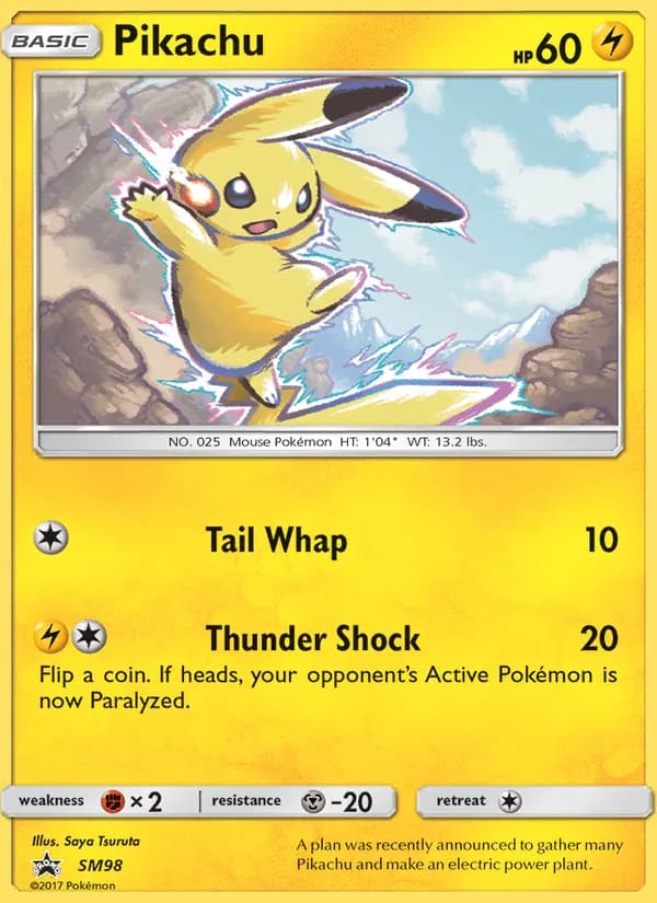 Pikachu card in English