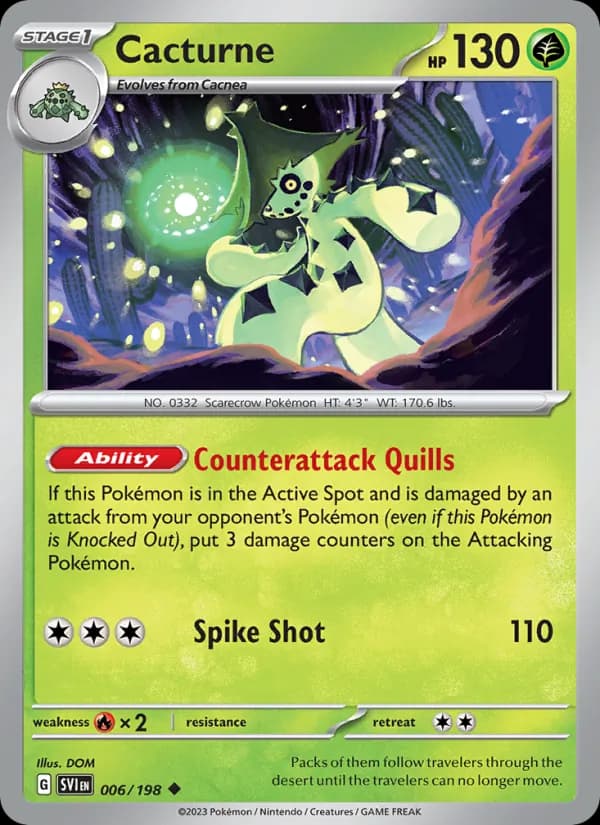 Cacturne card in English