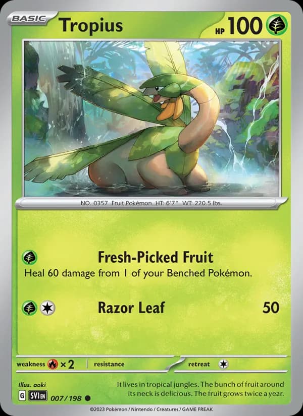 Tropius card in English