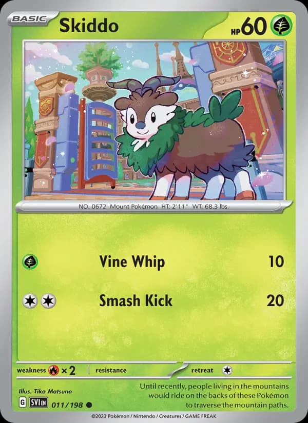 Skiddo card in English