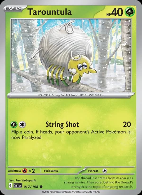 Tarountula card in English