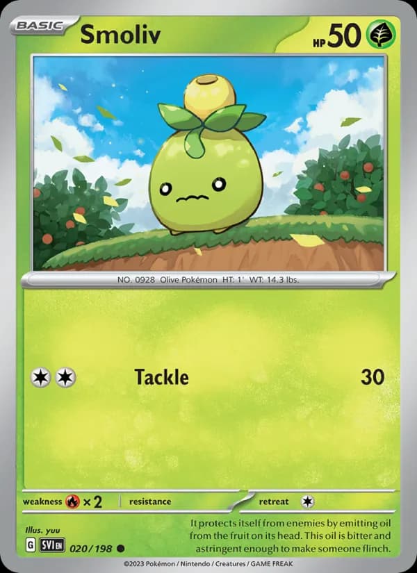 Smoliv card in English