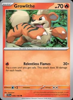 Growlithe card in English