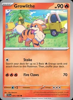 Growlithe card in English