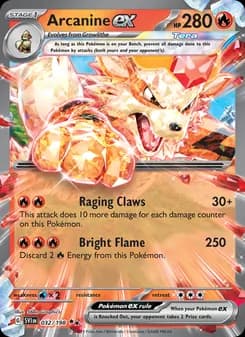 Arcanine ex card in English