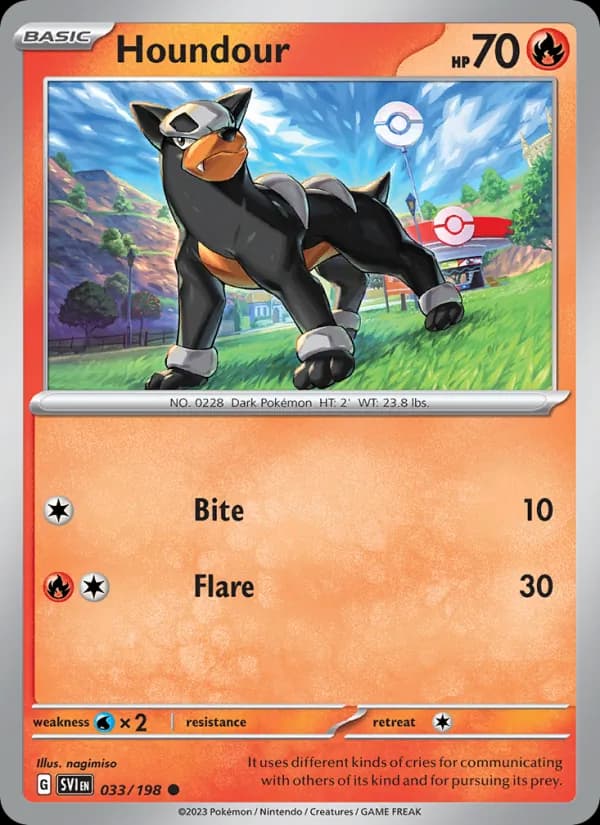 Houndour card in English