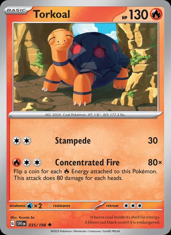 Torkoal card in English