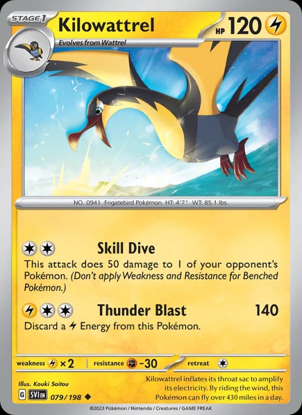 Kilowattrel card in English
