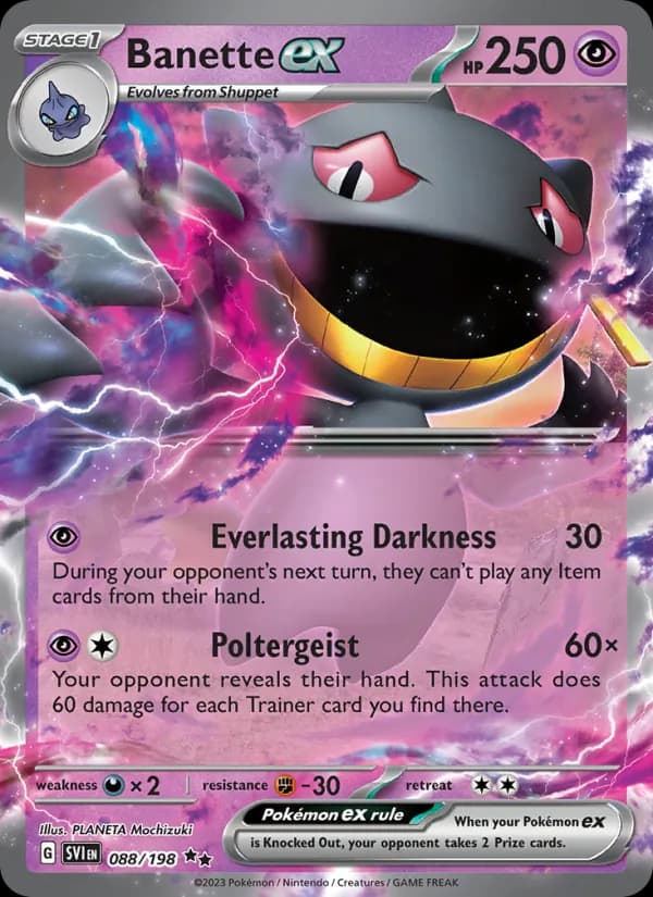 Banette ex card in English