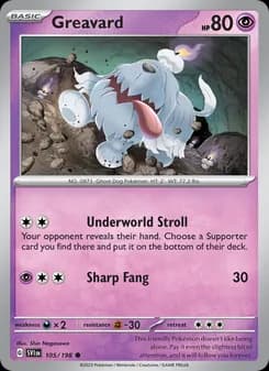 Greavard card in English