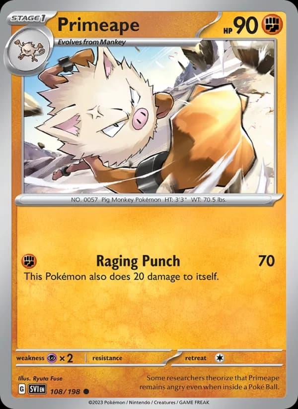 Primeape card in English