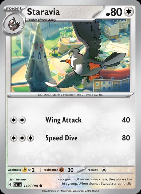 Staravia card in English