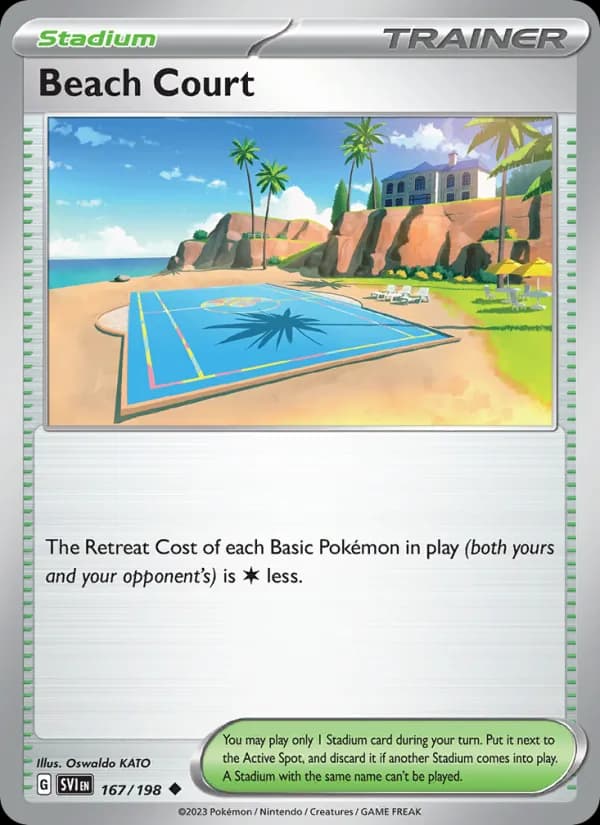Beach Court card in English
