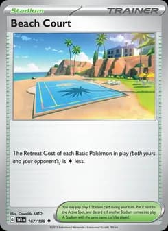Beach Court card in English