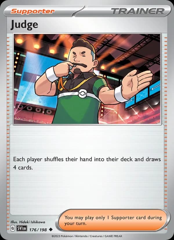 Judge card in English