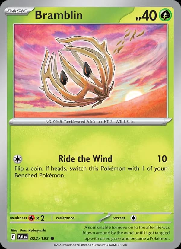 Bramblin card in English