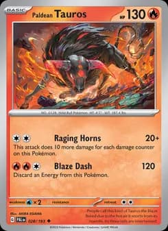 Paldean Tauros card in English
