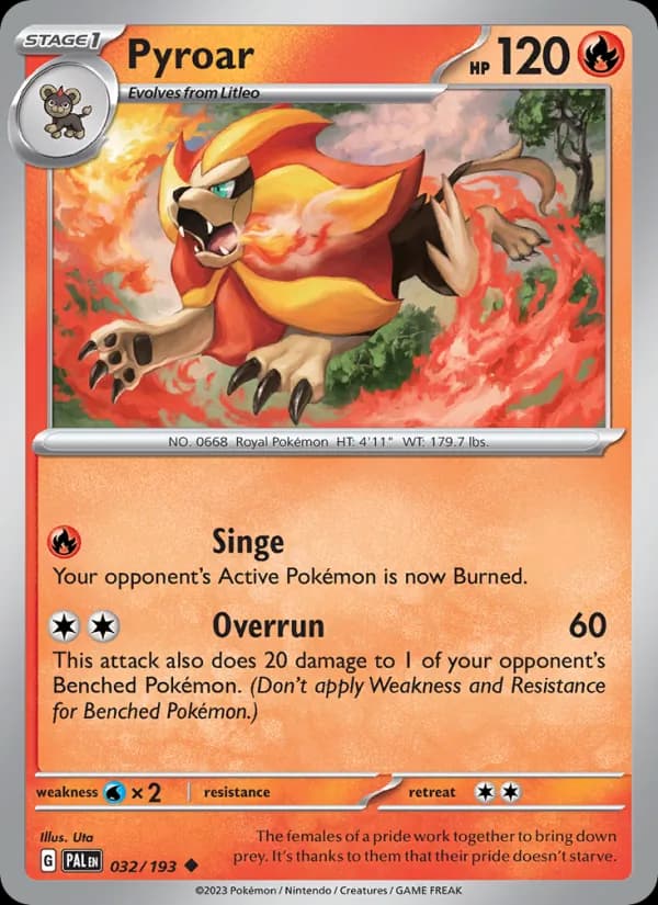 Pyroar card in English