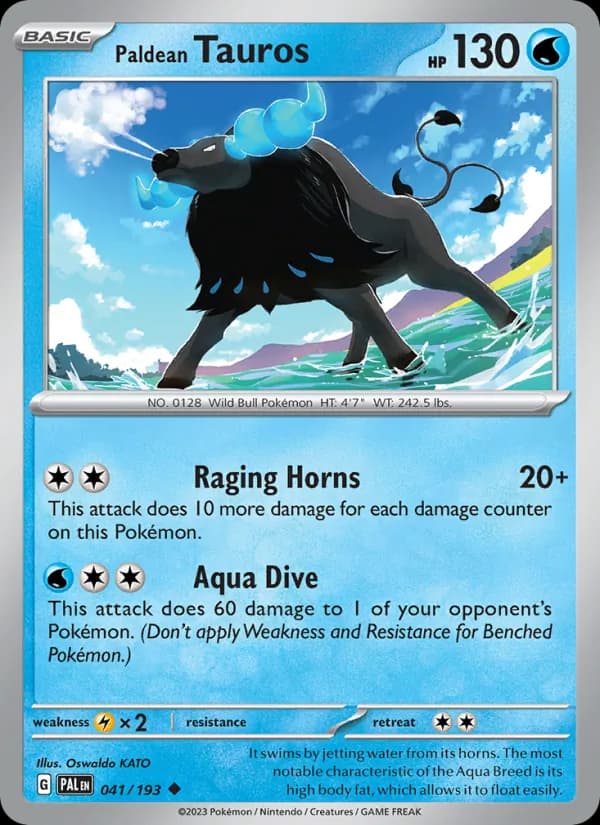 Paldean Tauros card in English