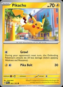 Pikachu card in English