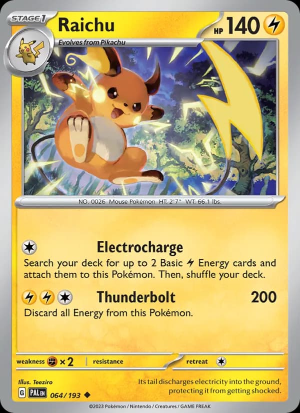 Raichu card in English