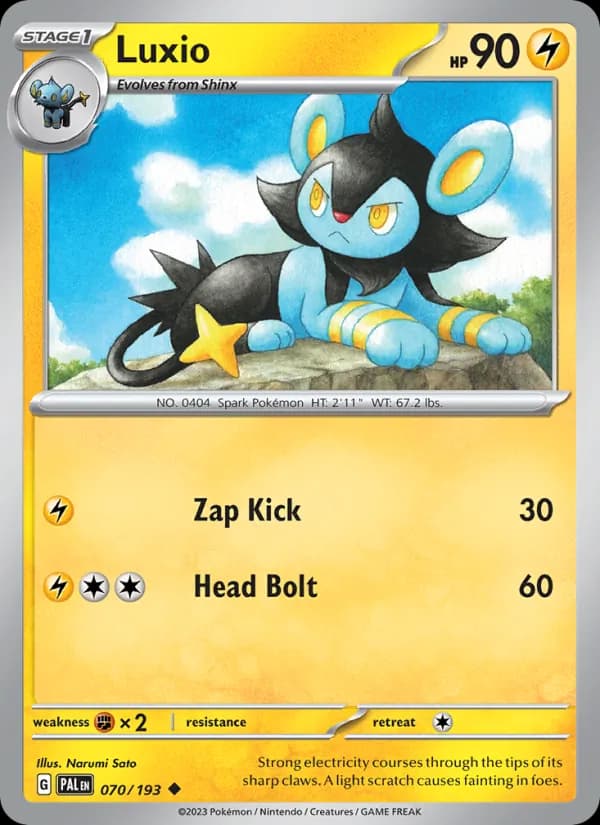 Luxio card in English