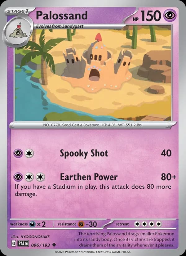 Palossand card in English